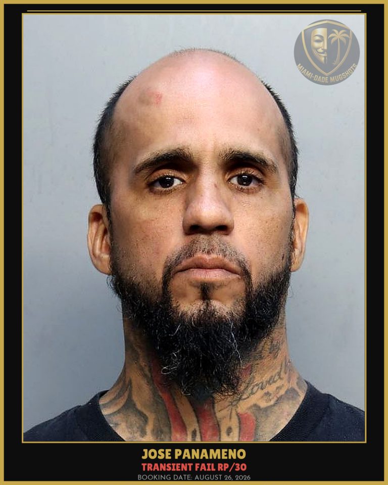 Panameno Jose R Arrested – TRANSIENT FAIL RP/30 – Miami-Dade County (August 26, 2026)