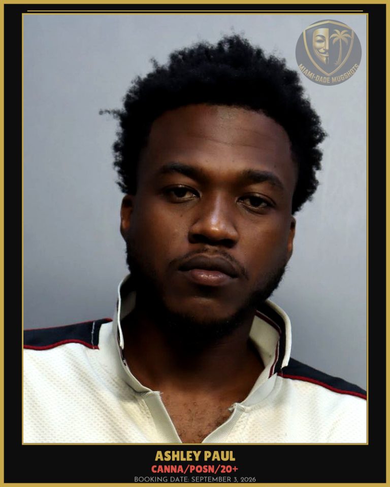 Paul Ashley Kendy Arrested – Canna/POSN/20+ – Miami-Dade County (September 3, 2026)