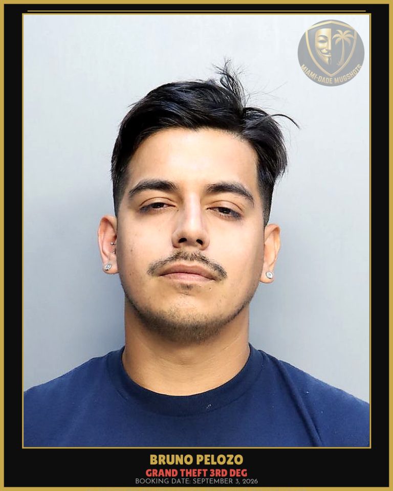 Pelozo Bruno Diego Arrested – GRAND THEFT 3RD DEG – Miami-Dade County (September 3, 2026)