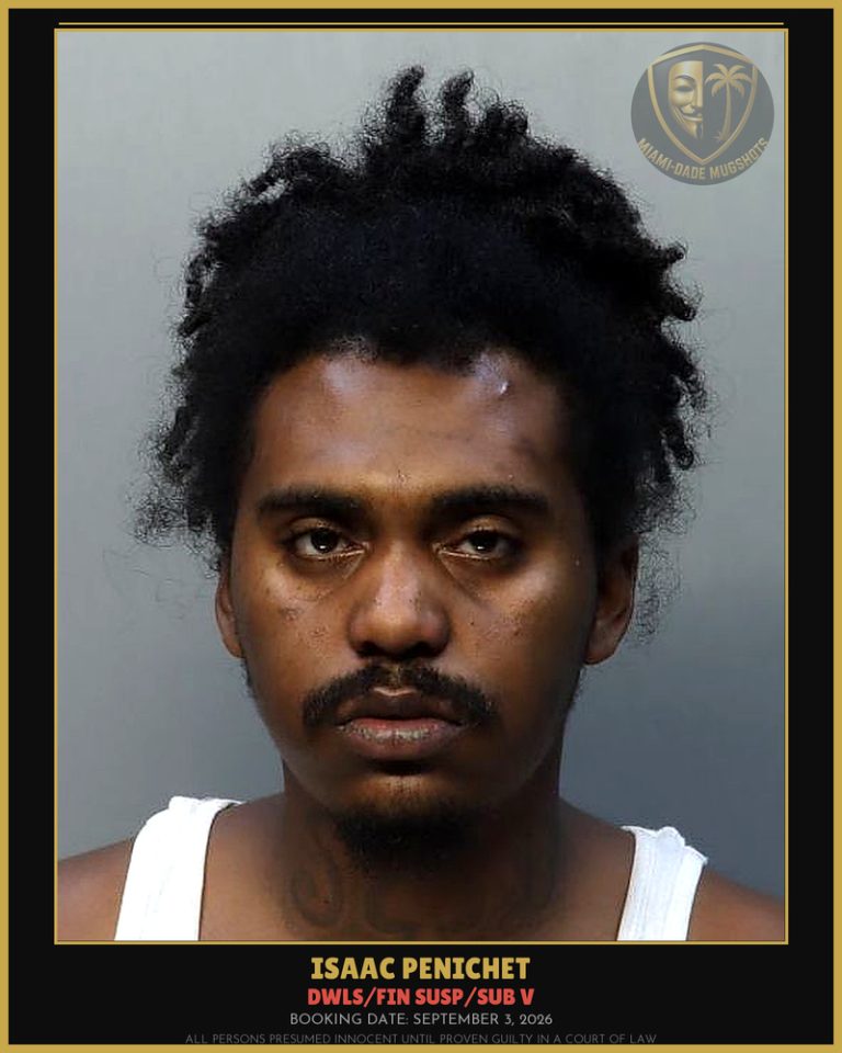 Penichet Isaac  Anthony Arrested – DWLS/FIN SUSP/SUB V – Miami-Dade County (September 3, 2026)