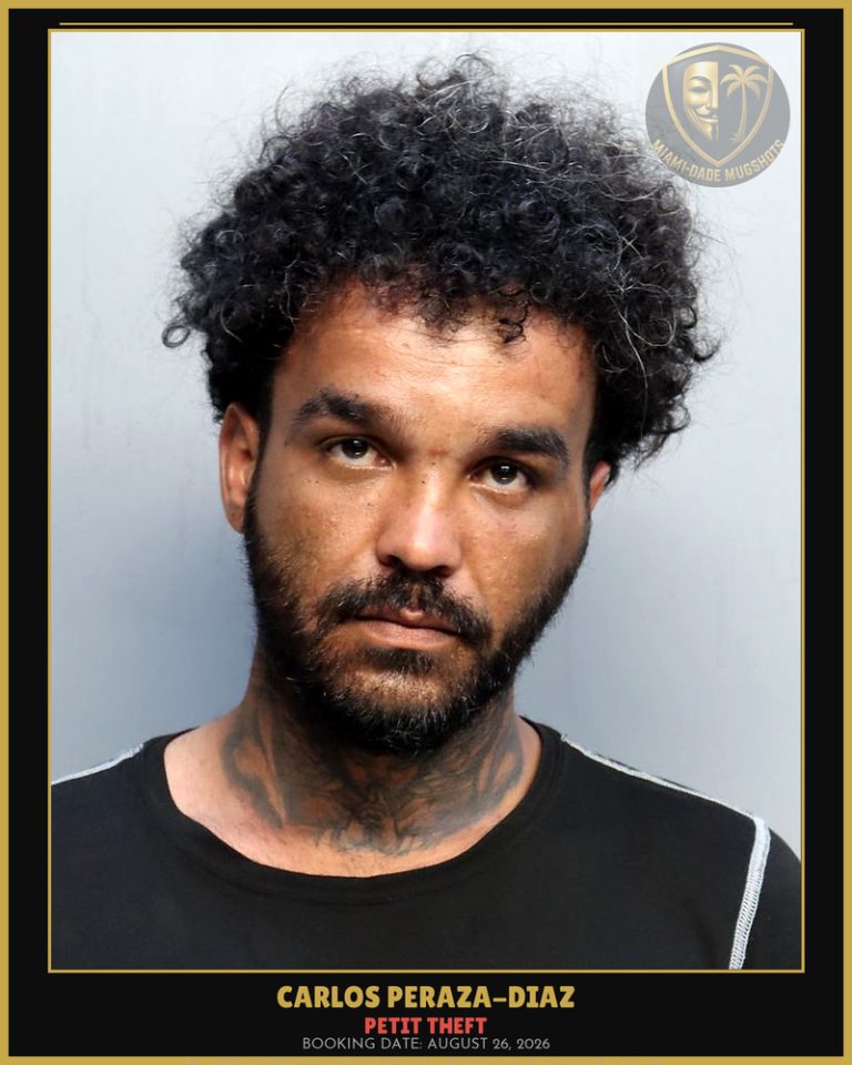 Peraza-Diaz Carlos Arrested – PETIT THEFT – Miami-Dade County (August 26, 2026)