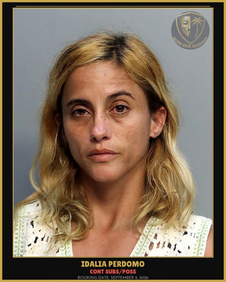 Perdomo Idalia  Perez Arrested – CONT SUBS/POSS – Miami-Dade County (September 2, 2026)