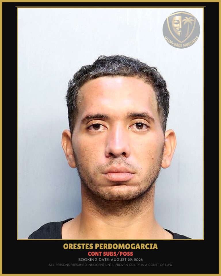 Perdomogarcia Orestes Arrested – CONT SUBS/POSS – Miami-Dade County (August 29, 2026)
