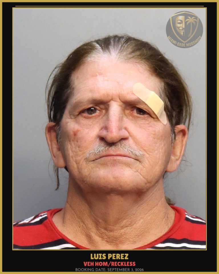 Perez Luis Manuel Arrested – VEH HOM/RECKLESS – Miami-Dade County (September 3, 2026)