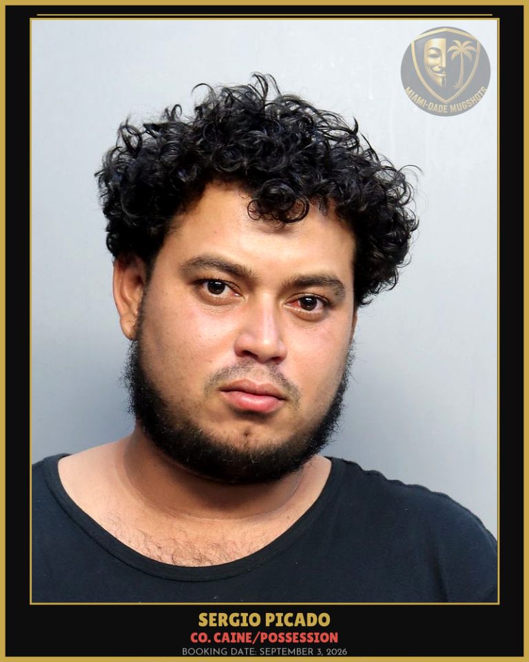 Picado Sergio Arrested – Co. Caine/POSSESSION – Miami-Dade County (September 3, 2026)