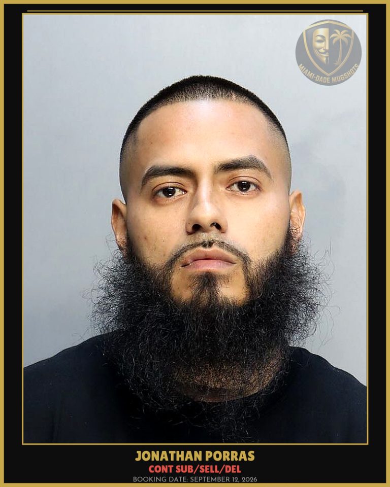 Porras Jonathan Arrested – CONT SUB/SELL/DEL – Miami-Dade County (September 12, 2026)