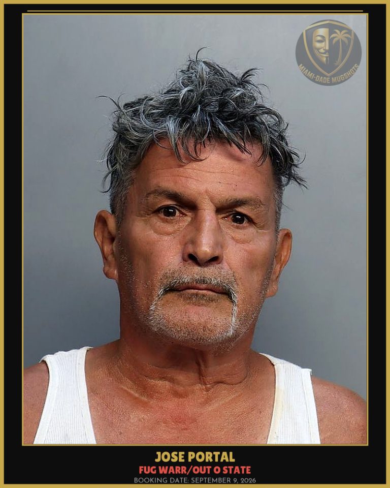 Portal Jose R Arrested – FUG WARR/OUT O STATE – Miami-Dade County (September 9, 2026)