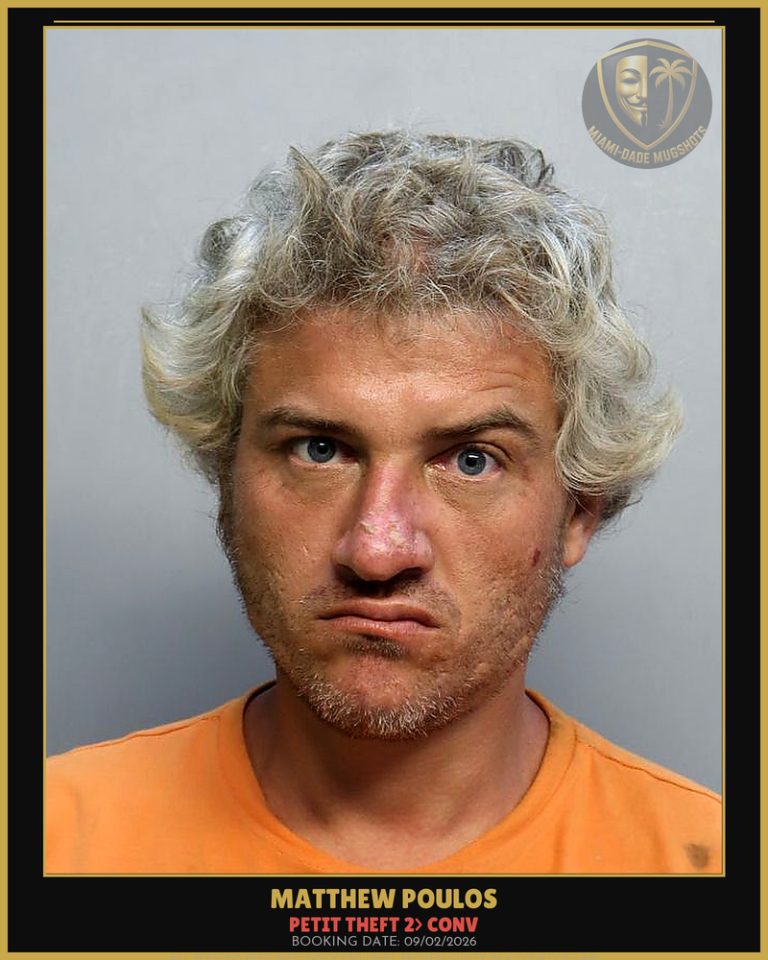 Poulos Matthew Schuyler Arrested – PETIT THEFT 2> CONV – Miami-Dade County (Unknown)