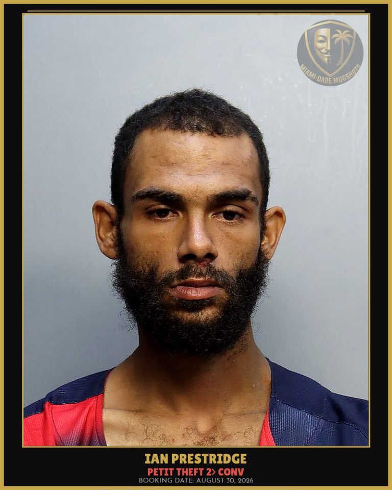 Prestridge Ian Dj Arrested – PETIT THEFT 2> CONV – Miami-Dade County (August 30, 2026)