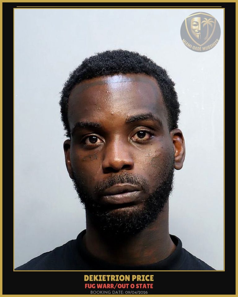 Price Dekietrion Jamaine Arrested – FUG WARR/OUT O STATE – Miami-Dade County (Unknown)