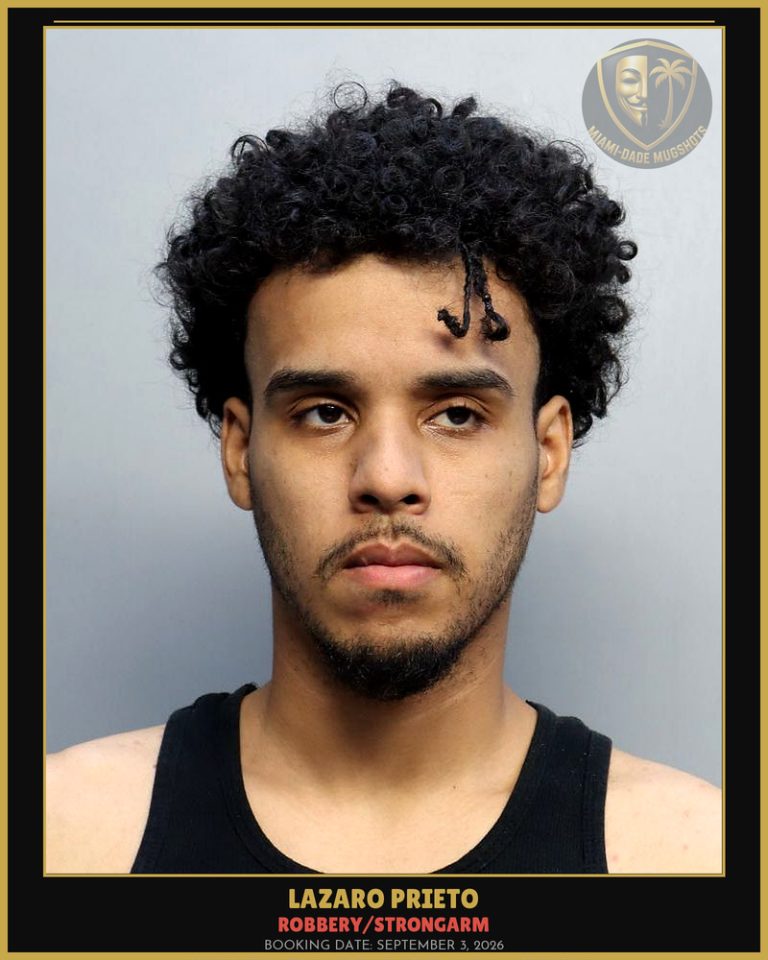Prieto Lazaro Luis Arrested – ROBBERY/STRONGARM – Miami-Dade County (September 3, 2026)