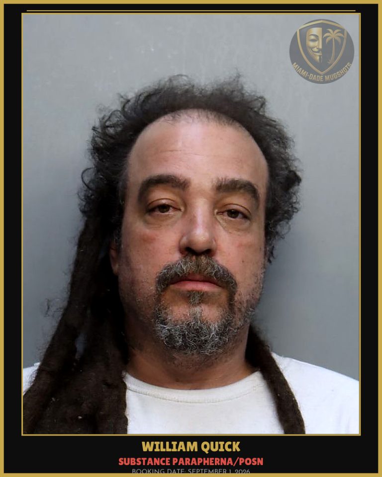 Quick William Lee Arrested – SUBSTANCE PARAPHERNA/POSN – Miami-Dade County (September 1, 2026)