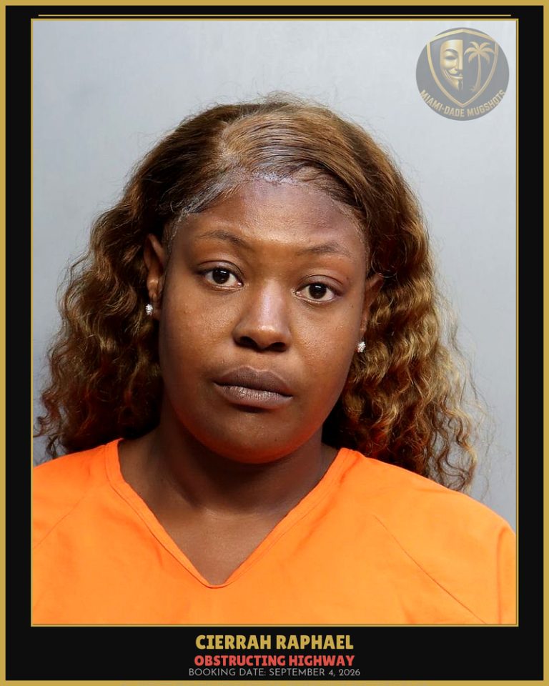 Raphael Cierrah  Patrice Arrested – OBSTRUCTING HIGHWAY – Miami-Dade County (September 4, 2026)