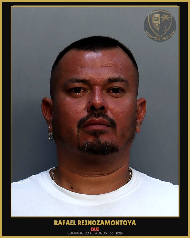 Reinozamontoya Rafael Angle Arrested – DUI – Miami-Dade County (August 30, 2026)