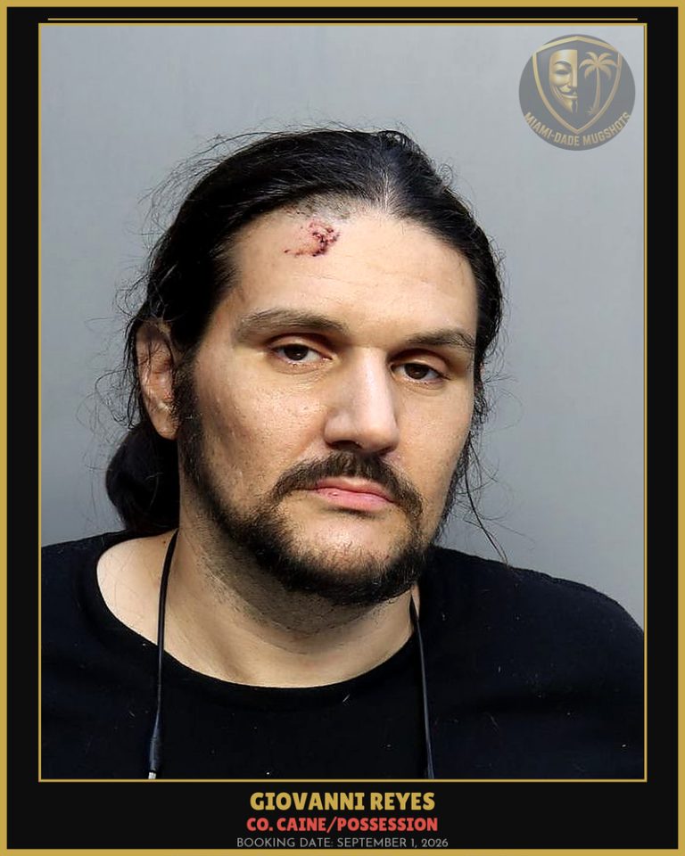 Reyes Giovanni Arrested – Co. Caine/POSSESSION – Miami-Dade County (September 1, 2026)