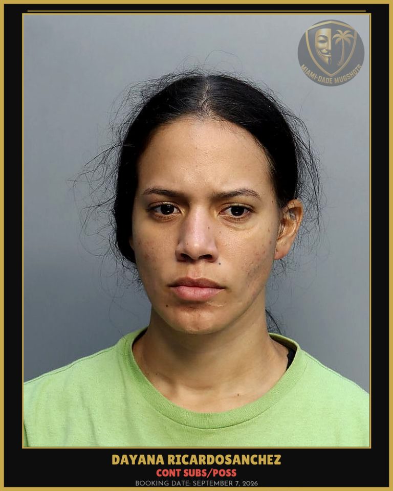 Ricardosanchez Dayana  Delacaridad Arrested – CONT SUBS/POSS – Miami-Dade County (September 7, 2026)