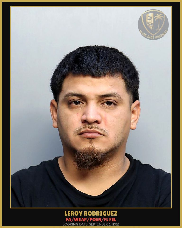 Rodriguez Leroy Arrested – FA/WEAP/POSN/FL FEL – Miami-Dade County (September 2, 2026)