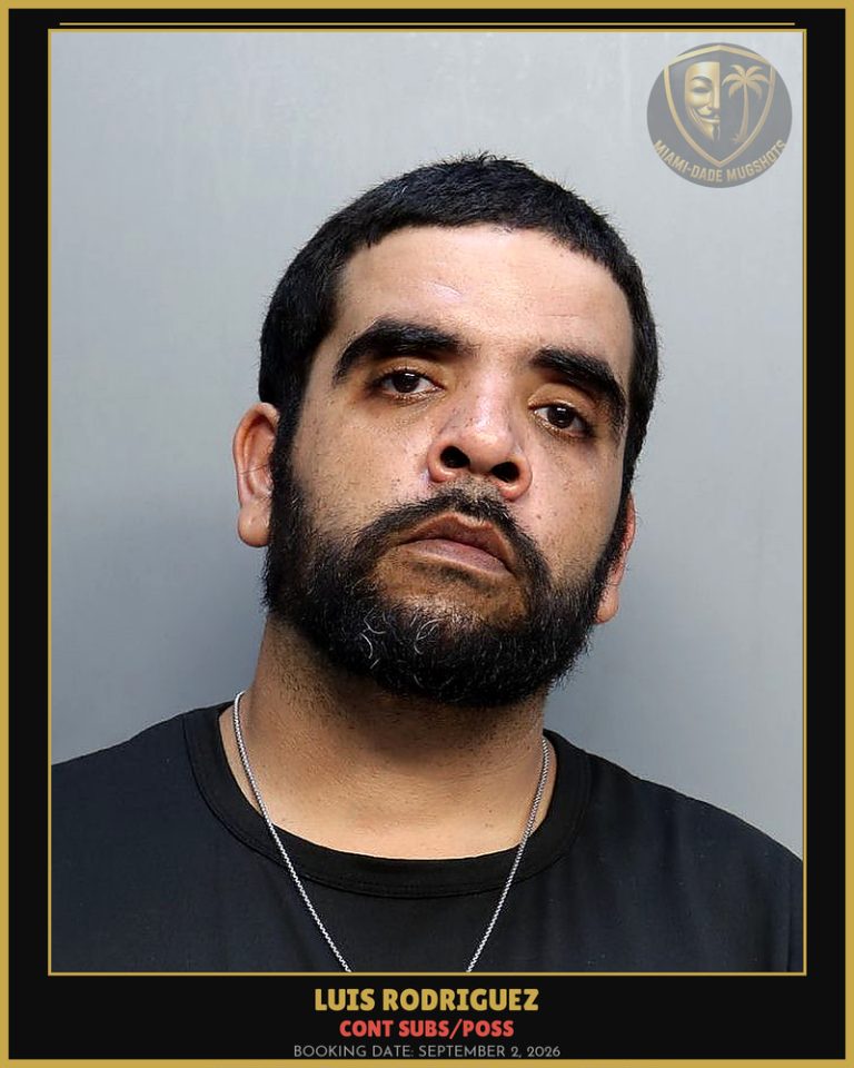 Rodriguez Luis  Enrique Arrested – CONT SUBS/POSS – Miami-Dade County (September 2, 2026)