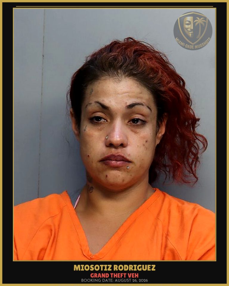 Rodriguez Miosotiz Barbara Arrested – GRAND THEFT VEH – Miami-Dade County (August 26, 2026)