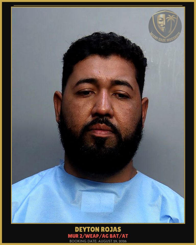 Rojas Deyton Odel Arrested – MUR 2/WEAP/AG BAT/AT – Miami-Dade County (August 29, 2026)