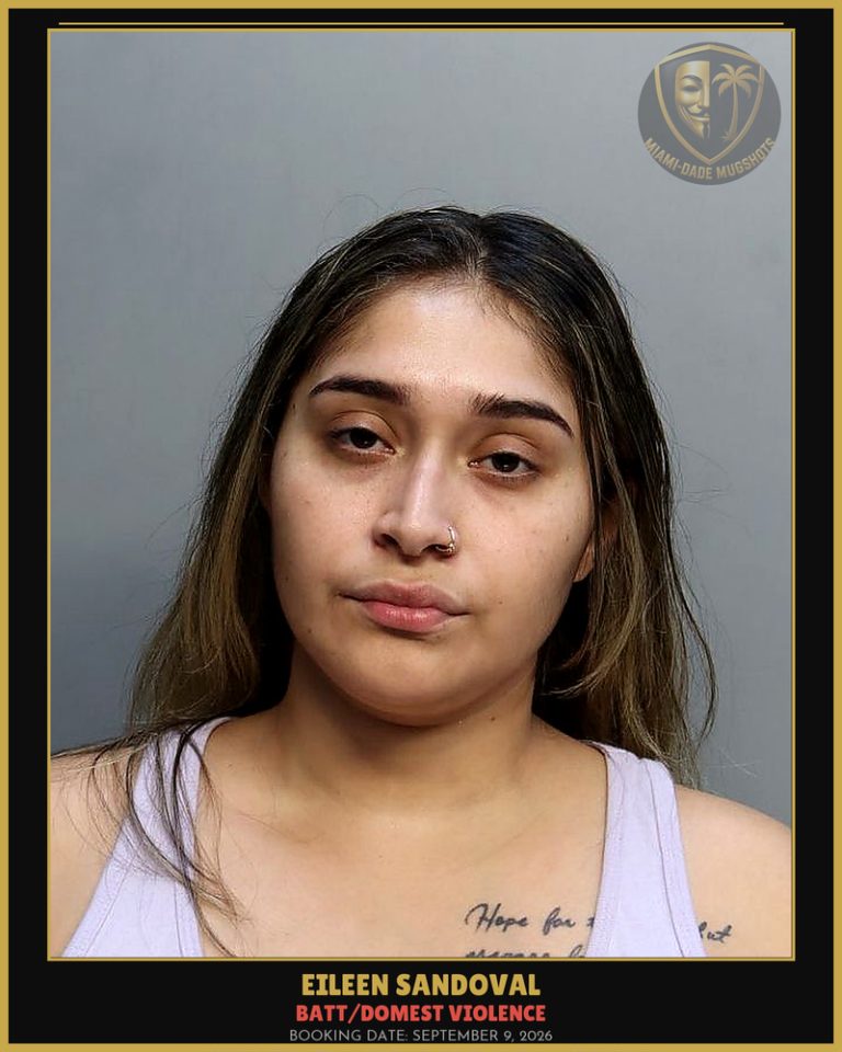 Sandoval Eileen Jeniffer Arrested – BATT/DOMEST VIOLENCE – Miami-Dade County (September 9, 2026)
