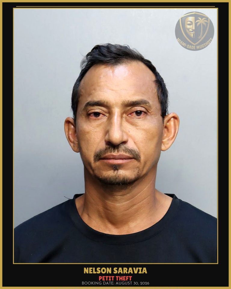Saravia Nelson Arrested – PETIT THEFT – Miami-Dade County (August 30, 2026)