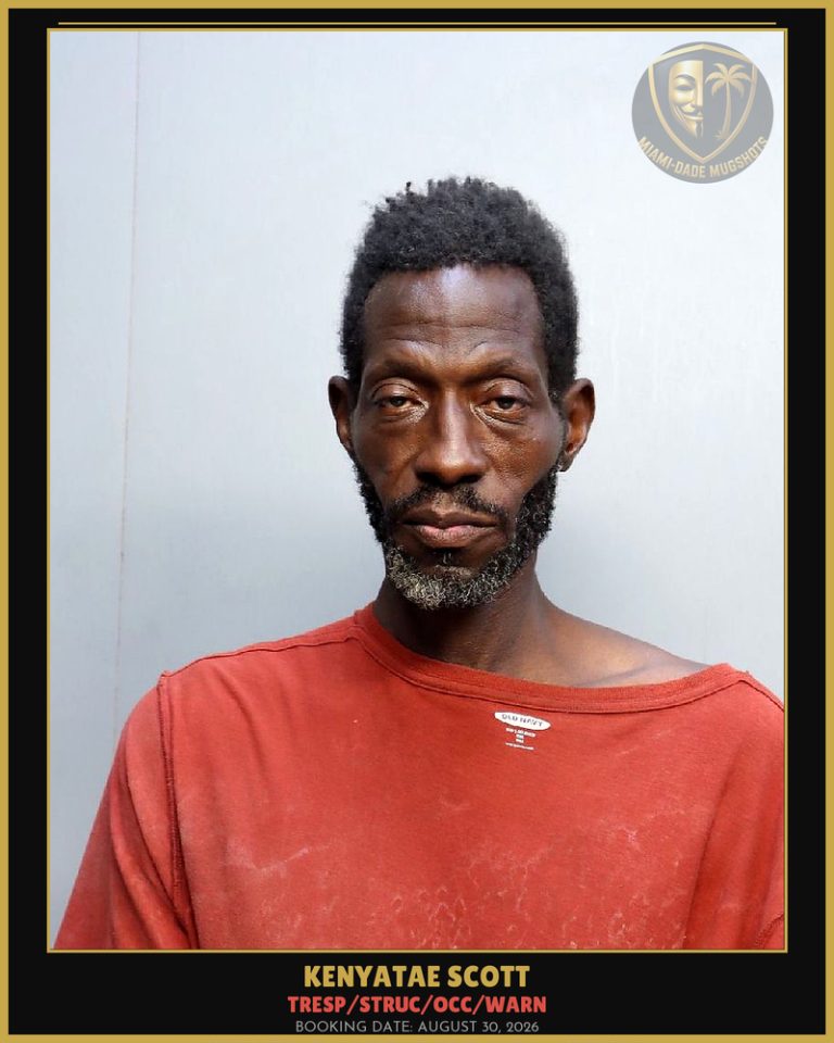 Scott Kenyatae Eugene Arrested – TRESP/STRUC/OCC/WARN – Miami-Dade County (August 30, 2026)