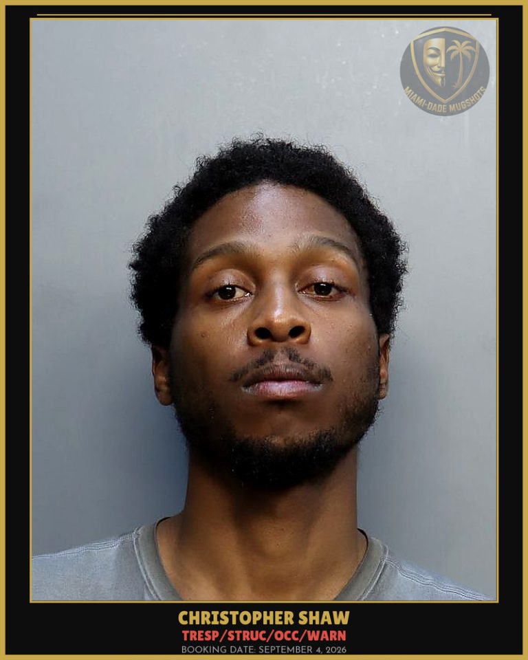 Shaw Christopher   Jordan Arrested – TRESP/STRUC/OCC/WARN – Miami-Dade County (September 4, 2026)