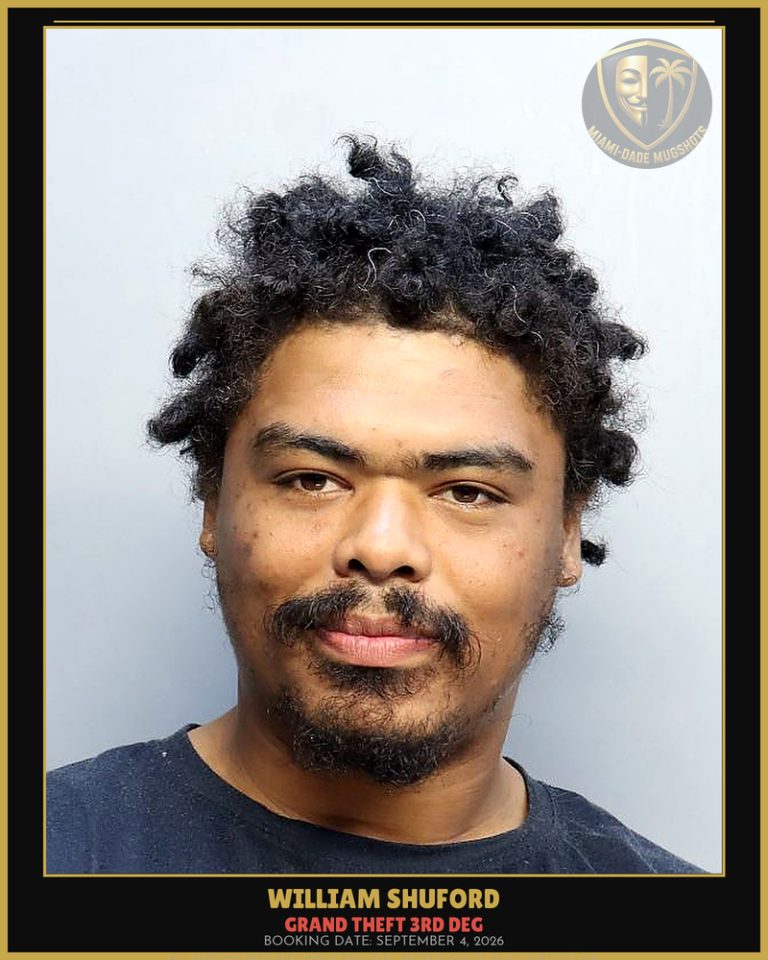 Shuford William Arrested – GRAND THEFT 3RD DEG – Miami-Dade County (September 4, 2026)