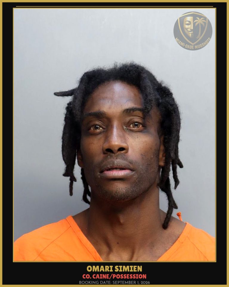 Simien Omari Ahkeen Arrested – Co. Caine/POSSESSION – Miami-Dade County (September 1, 2026)