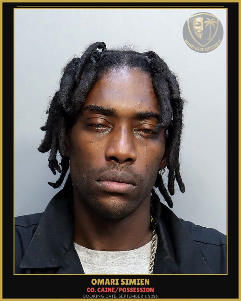 Simien Omari  Ahkeen Arrested – Co. Caine/POSSESSION – Miami-Dade County (September 1, 2026)