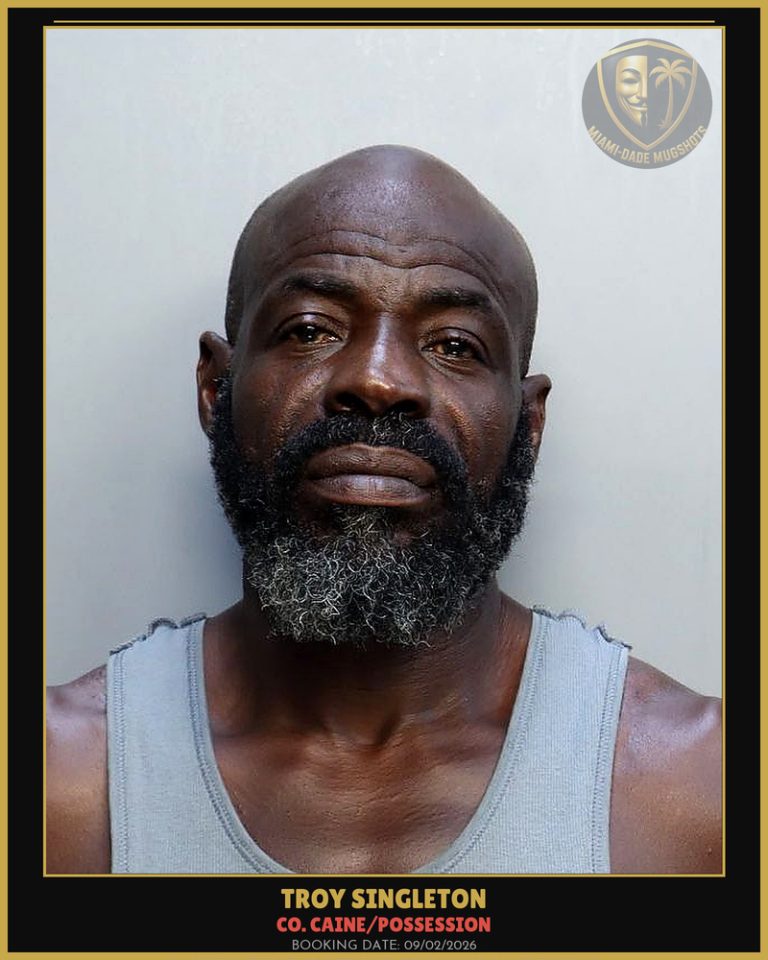 Singleton Troy C Arrested – Co. Caine/POSSESSION – Miami-Dade County (Unknown)