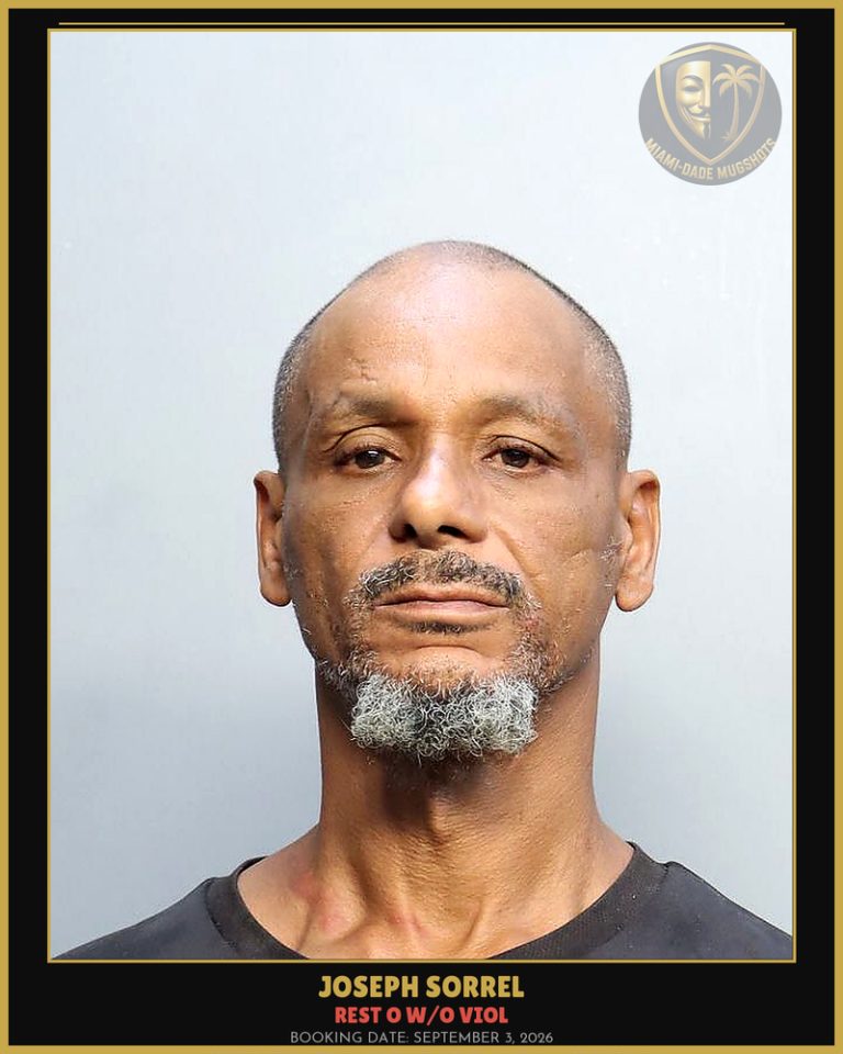 Sorrel Joseph Arrested – REST O W/O VIOL – Miami-Dade County (September 3, 2026)
