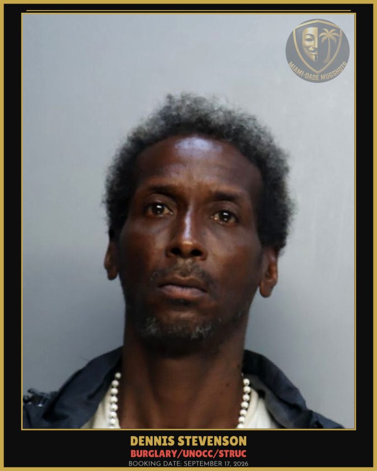 Stevenson Dennis Arrested – BURGLARY/UNOCC/STRUC – Miami-Dade County (September 17, 2026)