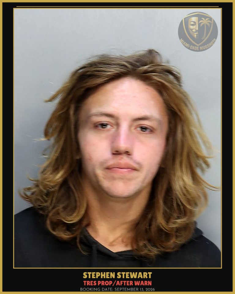 Stewart Stephen  A Arrested – TRES PROP/AFTER WARN – Miami-Dade County (September 13, 2026)