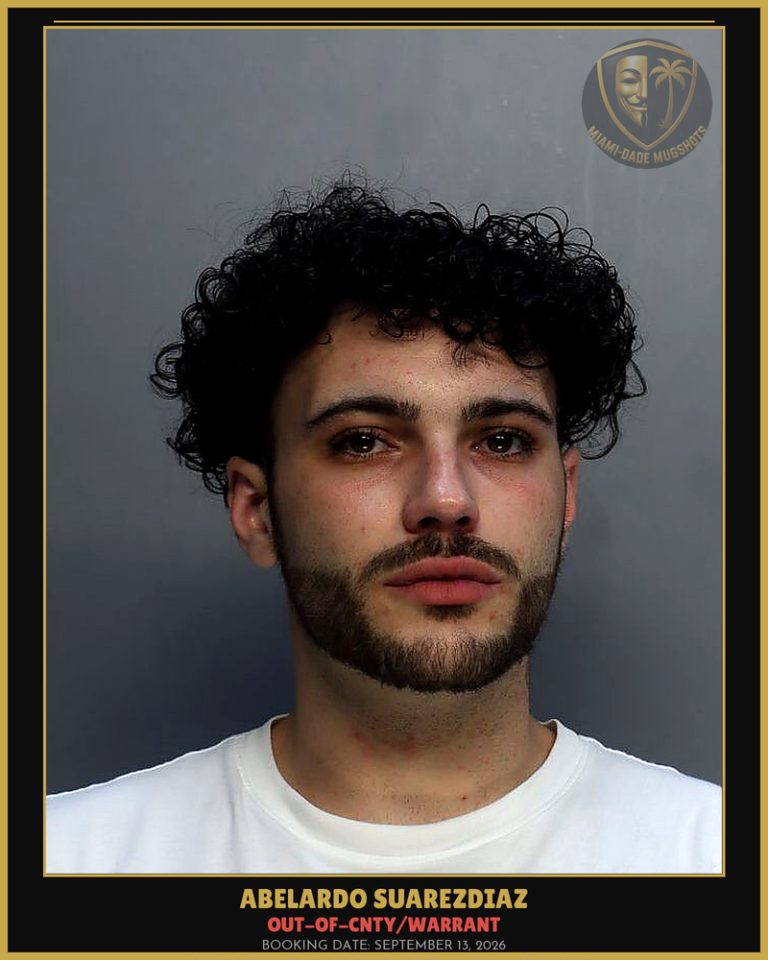 Suarezdiaz Abelardo Arrested – OUT-OF-CNTY/WARRANT – Miami-Dade County (September 13, 2026)