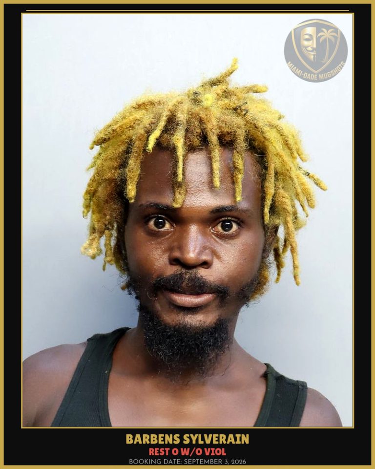 Sylverain Barbens Arrested – REST O W/O VIOL – Miami-Dade County (September 3, 2026)
