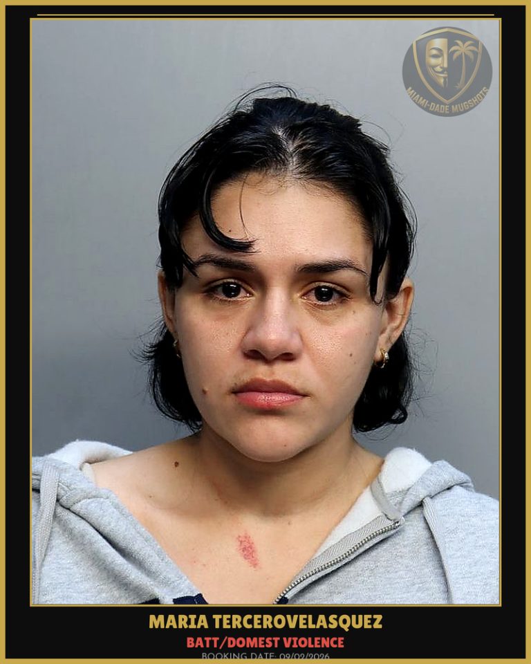 Tercerovelasquez Maria Mercedes Arrested – BATT/DOMEST VIOLENCE – Miami-Dade County (Unknown)