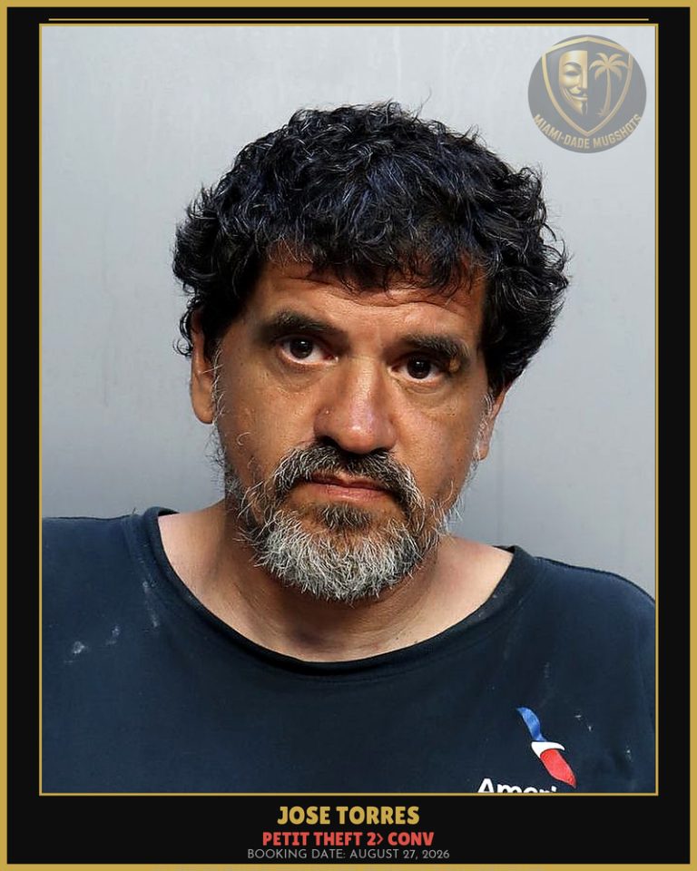 Torres Jose Arrested – PETIT THEFT 2> CONV – Miami-Dade County (August 27, 2026)