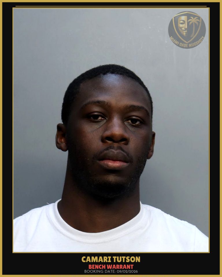 Tutson Camari Rafeal Arrested – BENCH WARRANT – Miami-Dade County (Unknown)