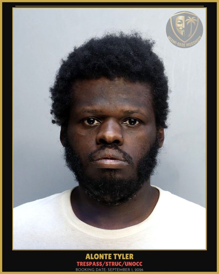Tyler Alonte Arrested – TRESPASS/STRUC/UNOCC – Miami-Dade County (September 1, 2026)