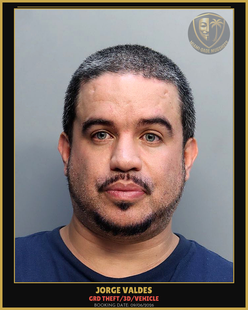 Valdes Jorge  Luis Arrested – Grd Theft/3D/Vehicle – Miami-Dade County (Unknown)