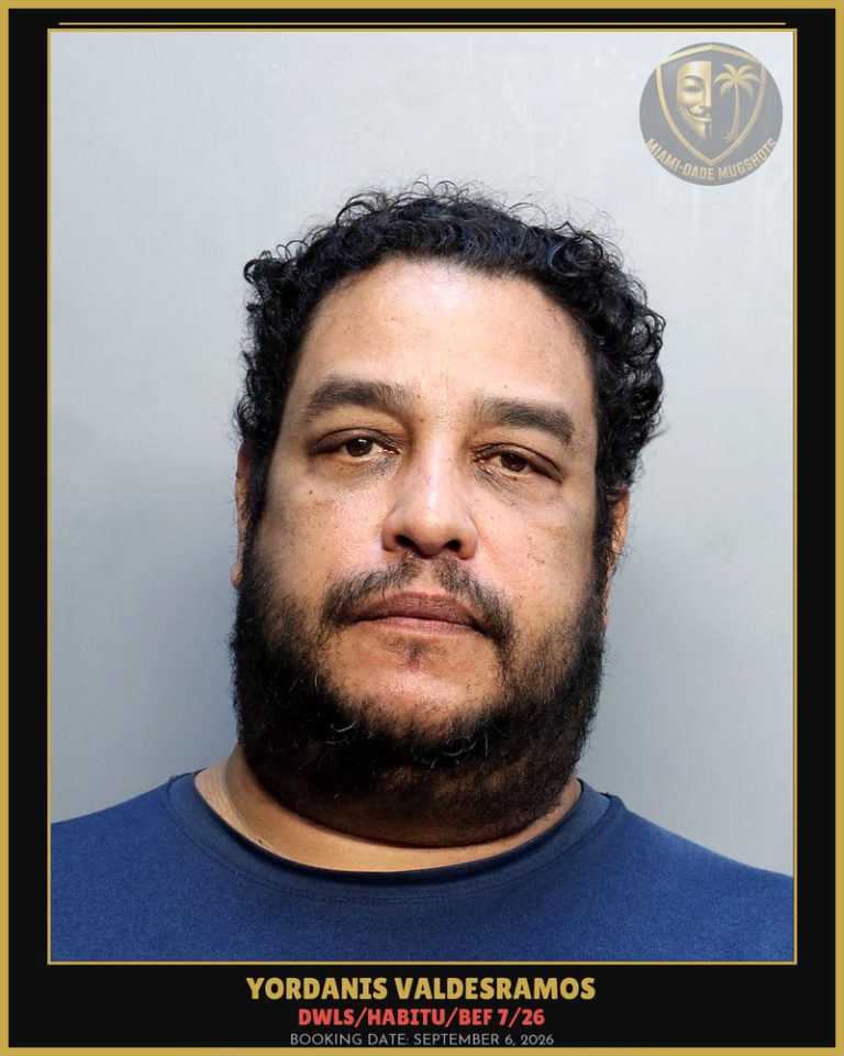 Valdesramos Yordanis Arrested – DWLS/HABITU/BEF 7/26 – Miami-Dade County (September 6, 2026)