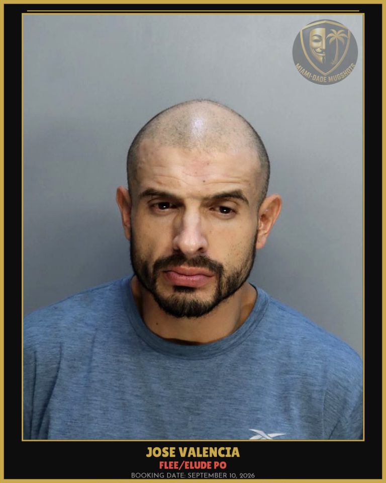 Valencia Jose Arrested – FLEE/ELUDE PO – Miami-Dade County (September 10, 2026)