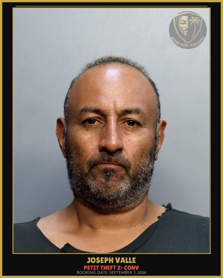Valle Joseph  Fernando Arrested – PETIT THEFT 2> CONV – Miami-Dade County (September 7, 2026)