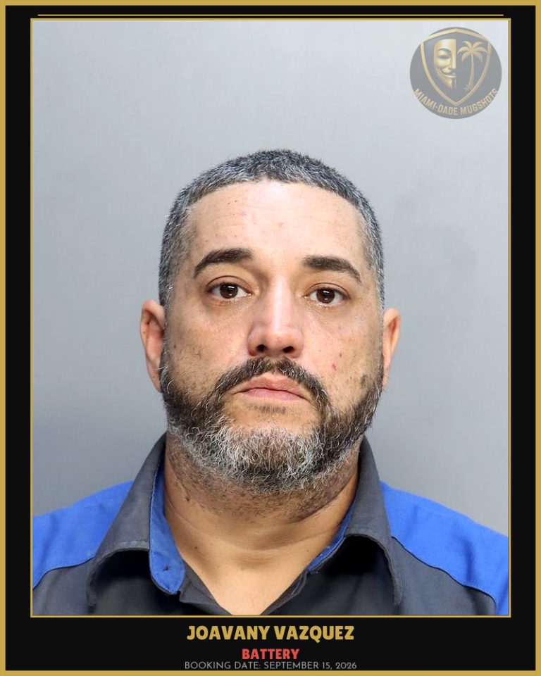 Vazquez Joavany  Jesus Arrested – BATTERY – Miami-Dade County (September 15, 2026)