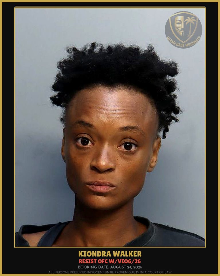 Walker Kiondra Lashay Arrested – RESIST OFC W/VIO6/26 – Miami-Dade County (August 24, 2026)