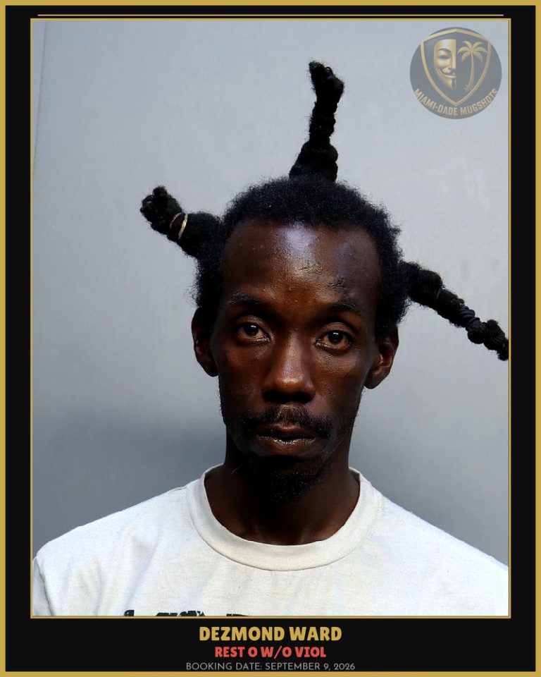 Ward Dezmond Samondre Arrested – REST O W/O VIOL – Miami-Dade County (September 9, 2026)