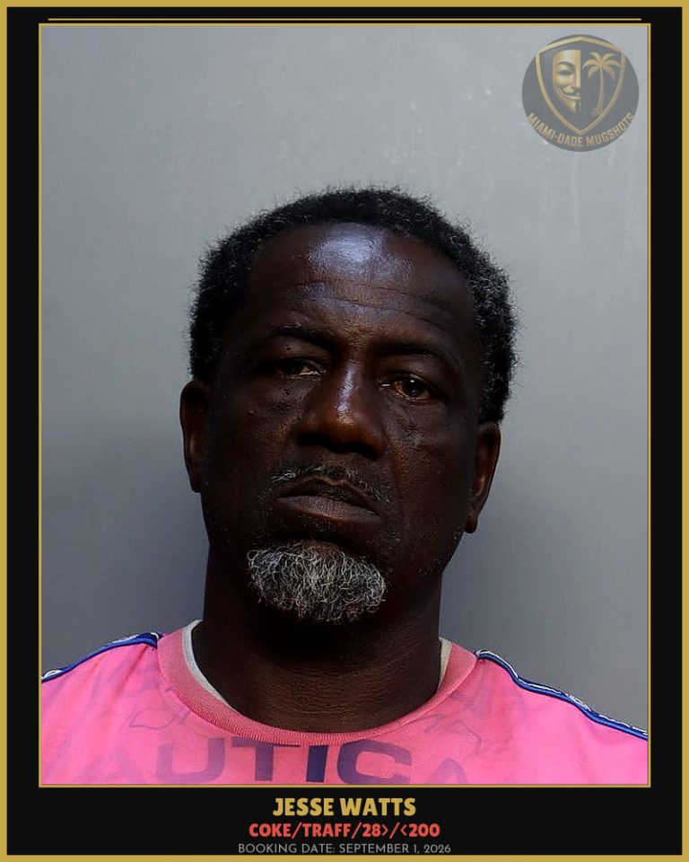 Watts Jesse  J Arrested – COKE/TRAFF/28>/<200 – Miami-Dade County (September 1, 2026)