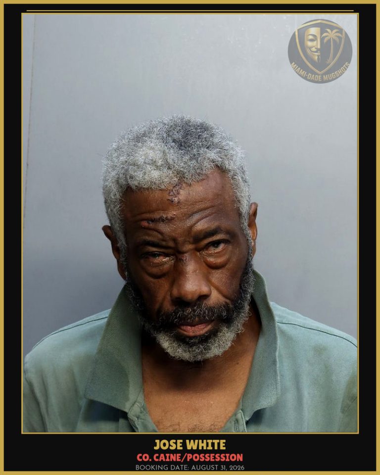 White Jose Arrested – Co. Caine/POSSESSION – Miami-Dade County (August 31, 2026)